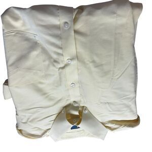 Stafford Light Yellow Button-Up Shirt long sleeved size 20 36/37 excellent
